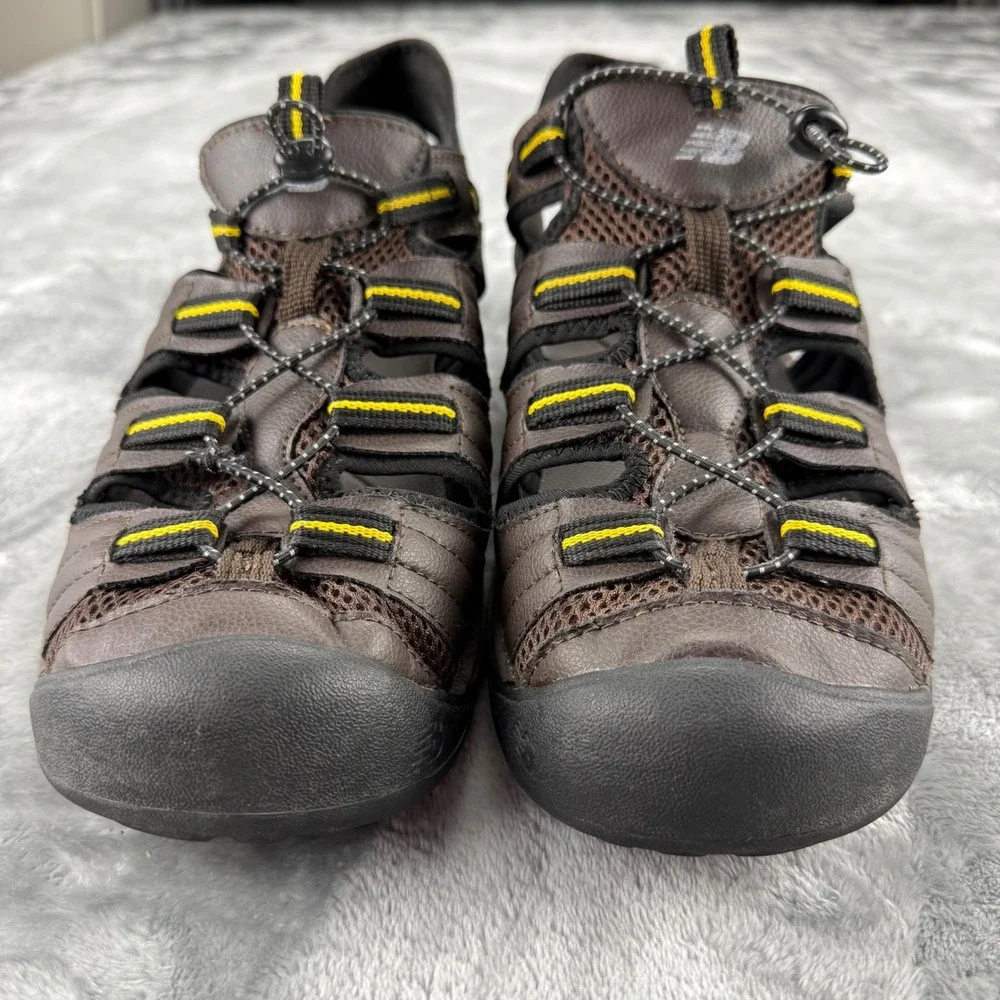New Balance M2040BR Mens Brown Yellow Closed Toe Fisherman Sandals 14W Wide